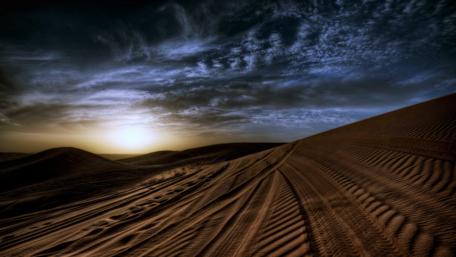 Darkness is comming in the desert wallpaper