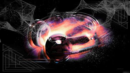 Abstract headphone wallpaper