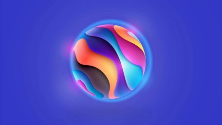 Electric blue ball wallpaper