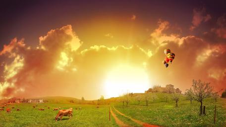 Golden Sunset - Fantasy art wallpaper