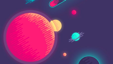 Minimalist outer space - Flat Design wallpaper