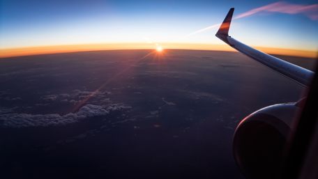 Flight at Dawn's Horizon wallpaper