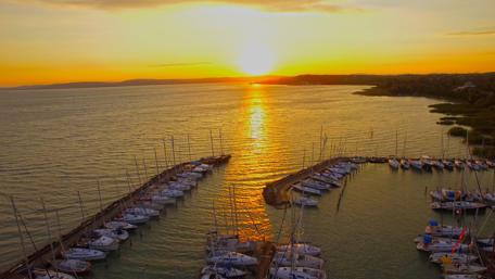 Sunset over the Lake Balaton - Hungary wallpaper