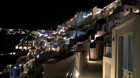 Santorini at night, Greece wallpaper