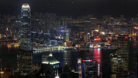 Victoria Harbour at night, Hong Kong wallpaper