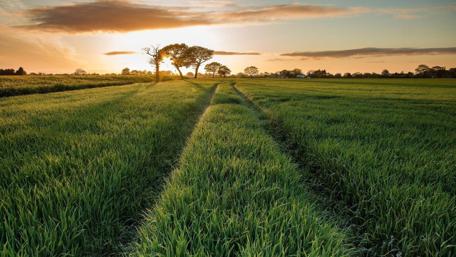 Morning sunlight over the field ☀️ wallpaper