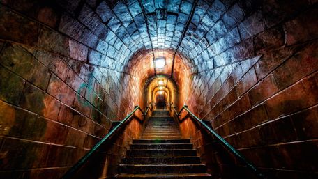 Long flight of stairs wallpaper