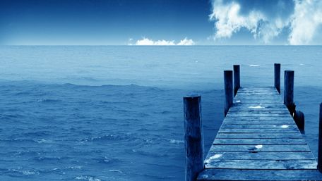 Pier to the blue sea wallpaper