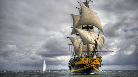 Etoile du roy ship - French three mast sailing ship wallpaper