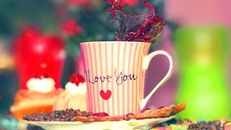 Tea cup and desserts wallpaper