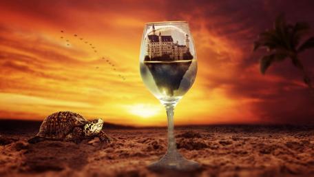 Castle in a glass - Fantasy art wallpaper