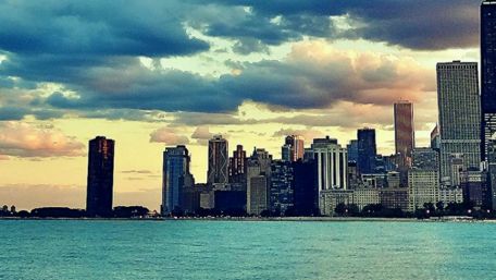 Chicago city view from the Lake Michigan wallpaper