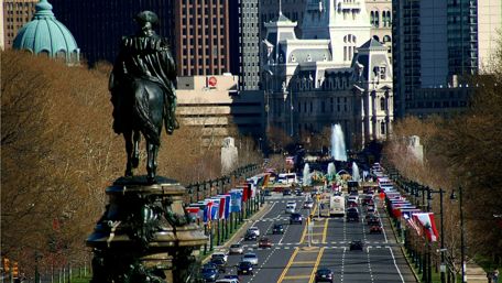 Philadelphia street view wallpaper