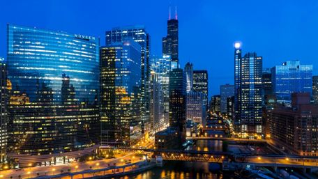 Chicago at night wallpaper