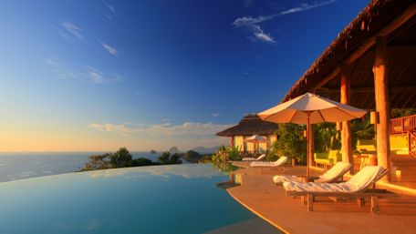 Stretch ceiling swimming pool with Andaman Sea view -  Phuket, Thailand wallpaper