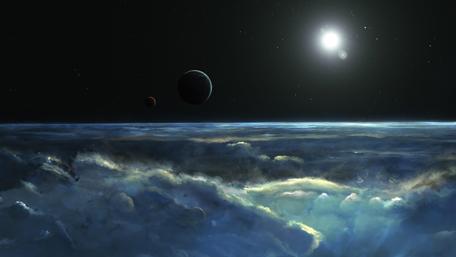 Cloudy space art wallpaper