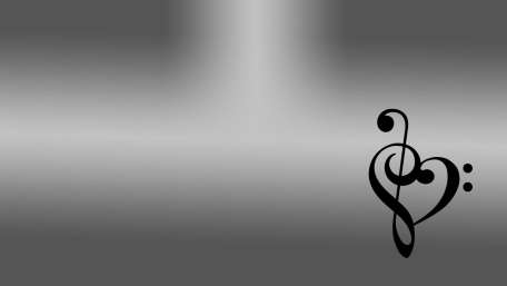 Bass cleff and treble clef heart wallpaper