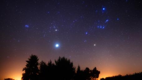 Stars shining on the night sky wallpaper