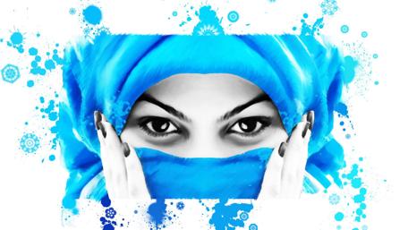 Iranian women in chador artwork wallpaper