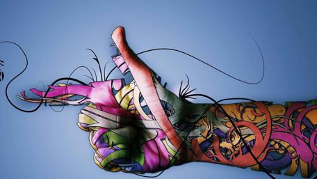 Colorful tattoo design wallpaper