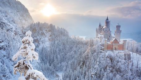 Neuschwanstein Castle - A fairy tale castle winter wallpaper