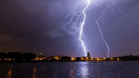 Vyborg and Luga River in the thunderstorm - Russia wallpaper