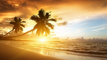 Sunset over the Marari Beach, India wallpaper