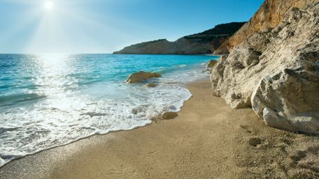 Exotic blue colour of the beach - Lefkada, Greece wallpaper