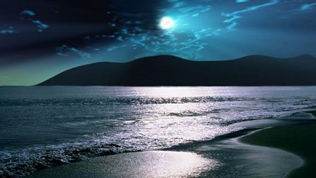 Dover Beach in the moonlight wallpaper