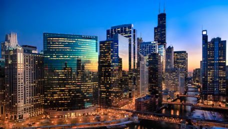 Chicago at night wallpaper