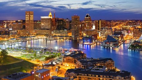 Baltimore cityscape with the Inner Harbor - Maryland, United States wallpaper