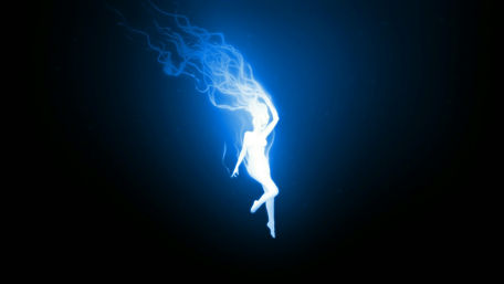 Blue fire girl wallpaper