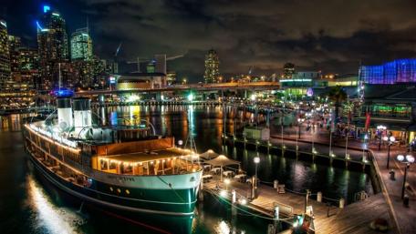 Darling Harbour at night, Sydney, Australia wallpaper