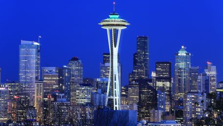 Seattle at night wallpaper