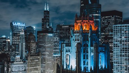 Chicago at night wallpaper