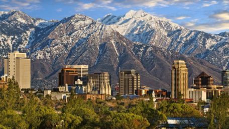 Wasatch Range and Salt Lake City wallpaper
