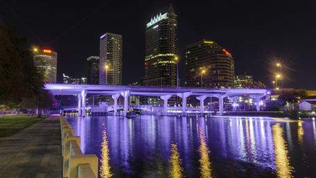 Tampa Bay at night, Florida wallpaper