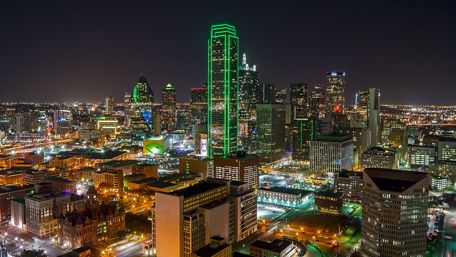 Reunion Tower at night, Dallas, Texas, USA wallpaper