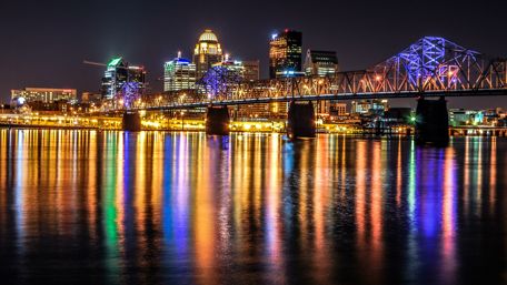 Downtown Louisville at night wallpaper