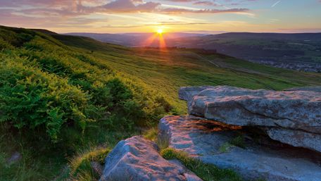 Ilkley Moor panorama wallpaper