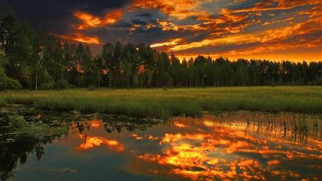 Fabolous sunset reflection wallpaper