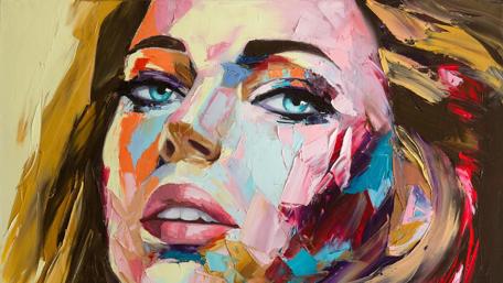 Face of Decided Woman Painting wallpaper