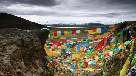 Wind horse flag in Tibet wallpaper