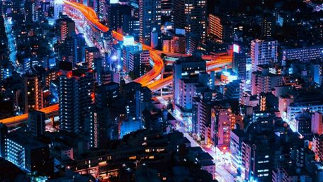 Beautiful Tokyo city lights wallpaper