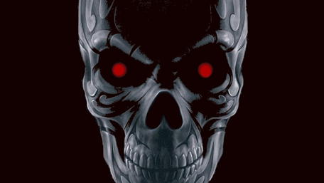 Red-eyed skull wallpaper