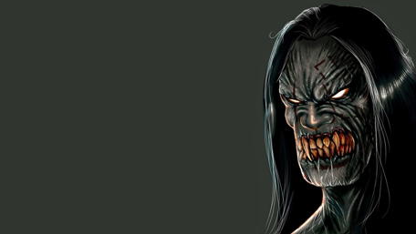 Scary monster with glowing eyes - Fantasy art wallpaper