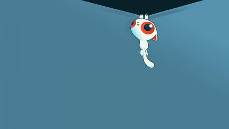 Quirky Eyeball Character Dangling Adventure wallpaper