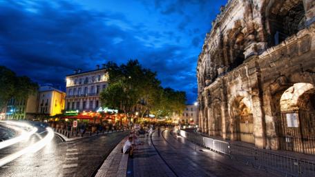 Colosseum from the night street - Rome, Italy wallpaper