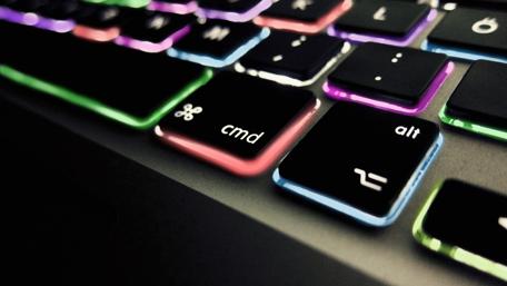 Computer keyboard with colorful lighs wallpaper