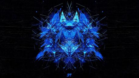 Blue prickly graphic design wallpaper